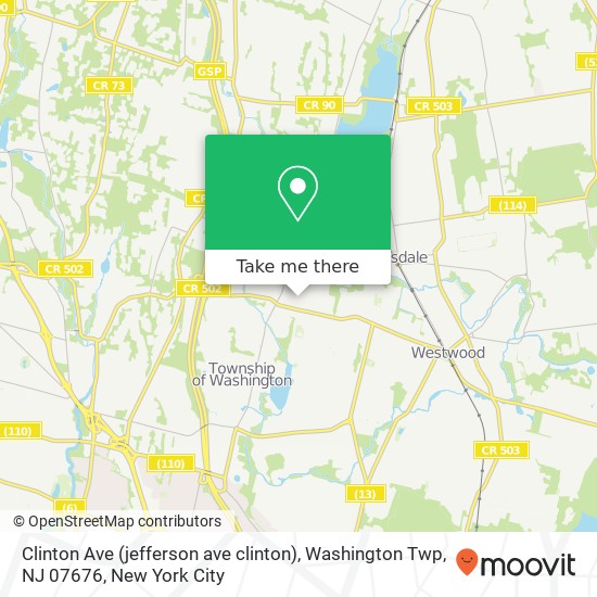 Clinton Ave (jefferson ave clinton), Washington Twp, NJ 07676 map