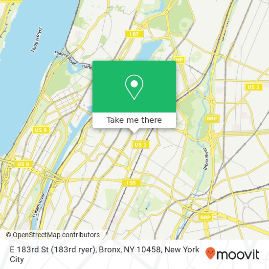 Mapa de E 183rd St (183rd ryer), Bronx, NY 10458