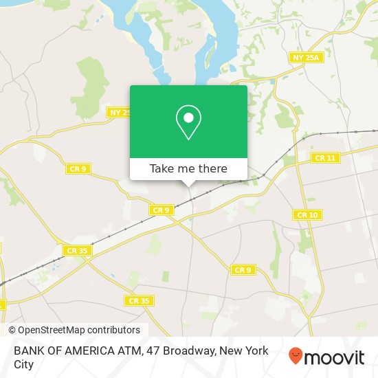 BANK OF AMERICA ATM, 47 Broadway map