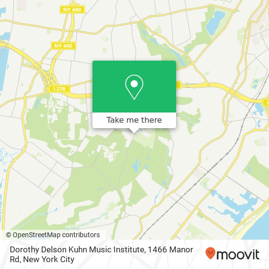 Mapa de Dorothy Delson Kuhn Music Institute, 1466 Manor Rd