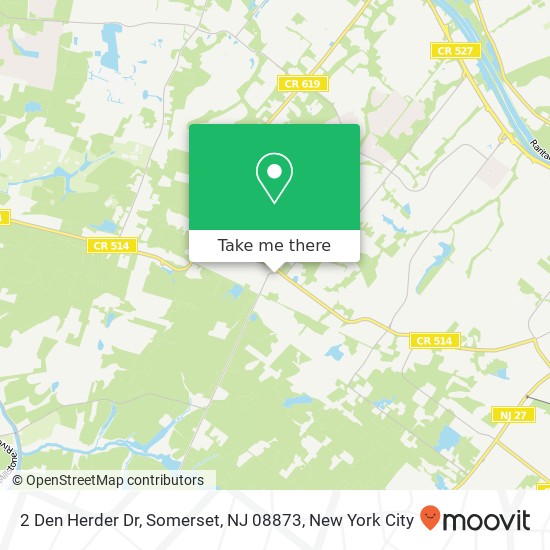 Mapa de 2 Den Herder Dr, Somerset, NJ 08873
