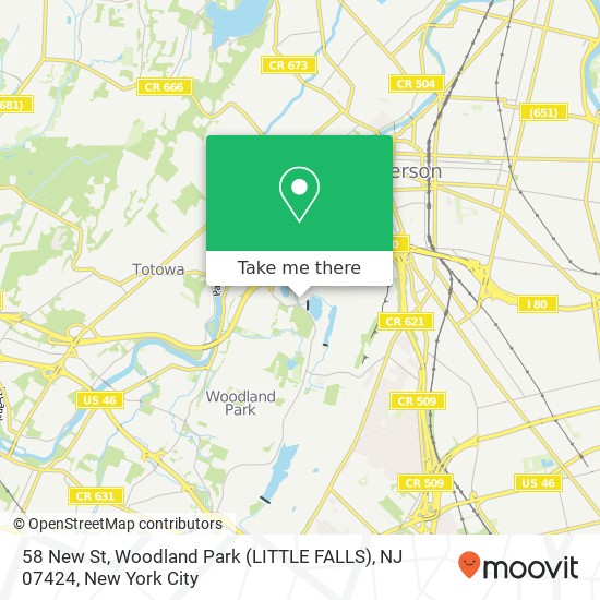 58 New St, Woodland Park (LITTLE FALLS), NJ 07424 map