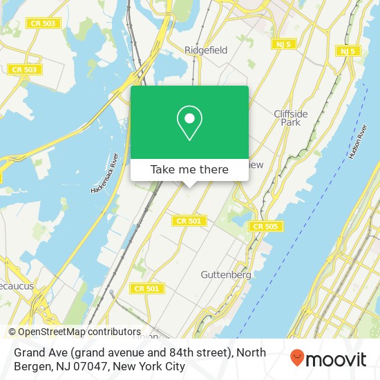Grand Ave (grand avenue and 84th street), North Bergen, NJ 07047 map