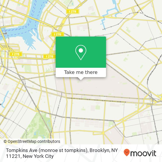 Mapa de Tompkins Ave (monroe st tompkins), Brooklyn, NY 11221