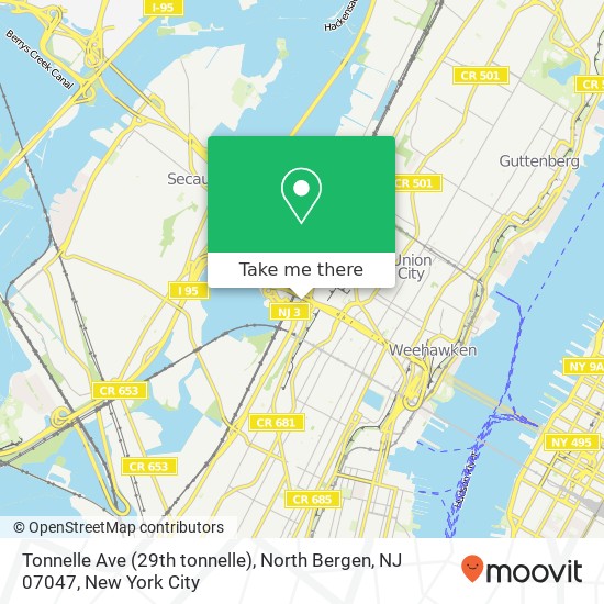 Mapa de Tonnelle Ave (29th tonnelle), North Bergen, NJ 07047