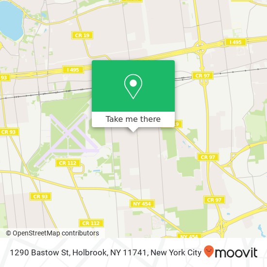 Mapa de 1290 Bastow St, Holbrook, NY 11741