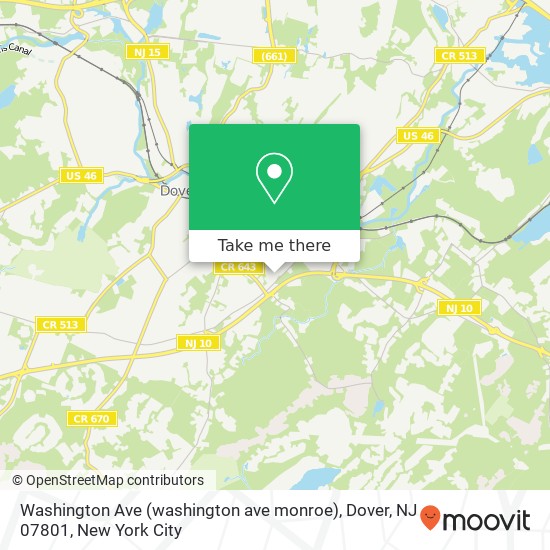 Washington Ave (washington ave monroe), Dover, NJ 07801 map
