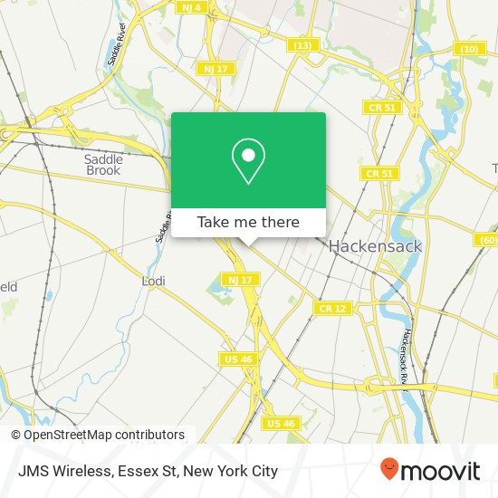 Mapa de JMS Wireless, Essex St