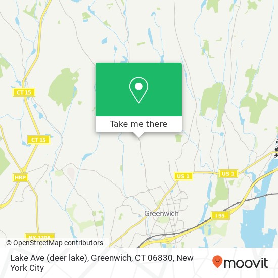 Mapa de Lake Ave (deer lake), Greenwich, CT 06830
