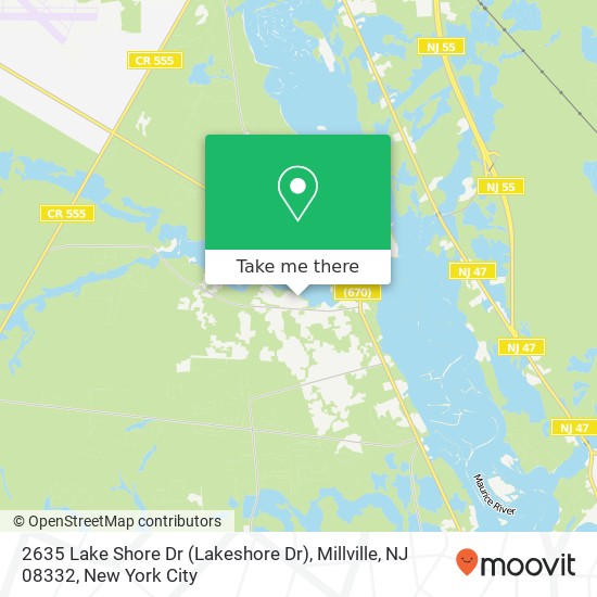 Mapa de 2635 Lake Shore Dr (Lakeshore Dr), Millville, NJ 08332