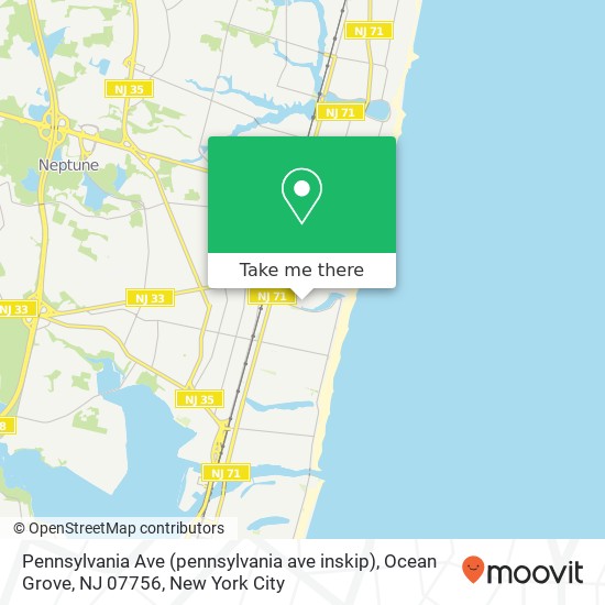 Mapa de Pennsylvania Ave (pennsylvania ave inskip), Ocean Grove, NJ 07756
