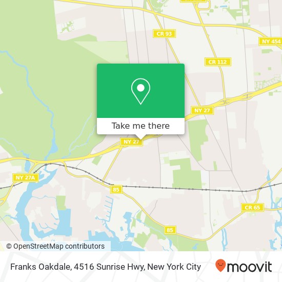 Franks Oakdale, 4516 Sunrise Hwy map