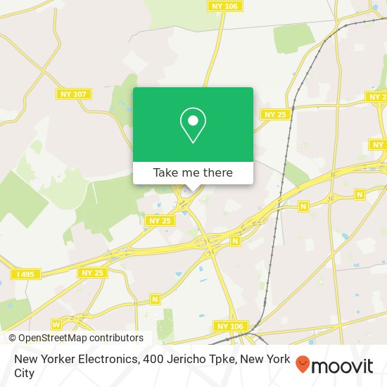 Mapa de New Yorker Electronics, 400 Jericho Tpke