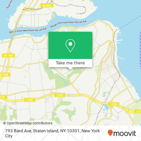 Mapa de 793 Bard Ave, Staten Island, NY 10301