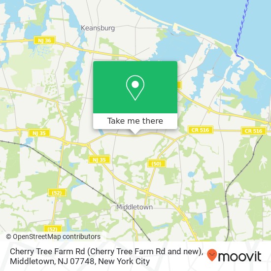 Mapa de Cherry Tree Farm Rd (Cherry Tree Farm Rd and new), Middletown, NJ 07748