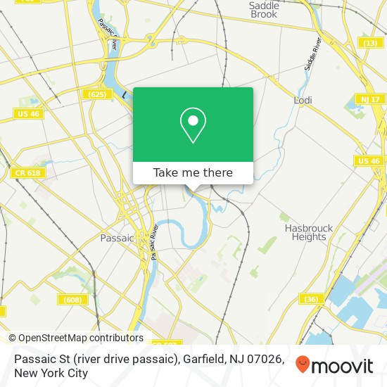 Passaic St (river drive passaic), Garfield, NJ 07026 map