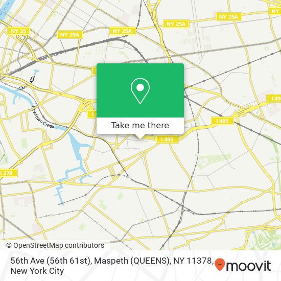 Mapa de 56th Ave (56th 61st), Maspeth (QUEENS), NY 11378