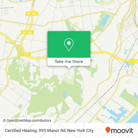 Mapa de Certified Heating, 995 Manor Rd