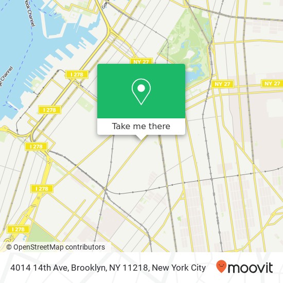 Mapa de 4014 14th Ave, Brooklyn, NY 11218