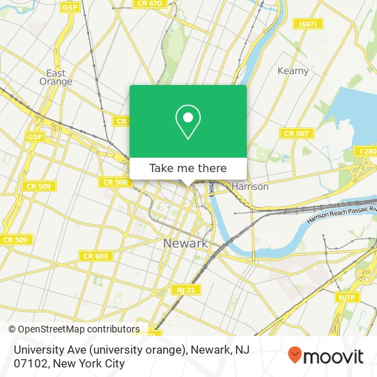 University Ave (university orange), Newark, NJ 07102 map