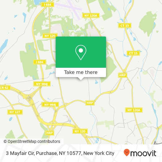 Mapa de 3 Mayfair Cir, Purchase, NY 10577