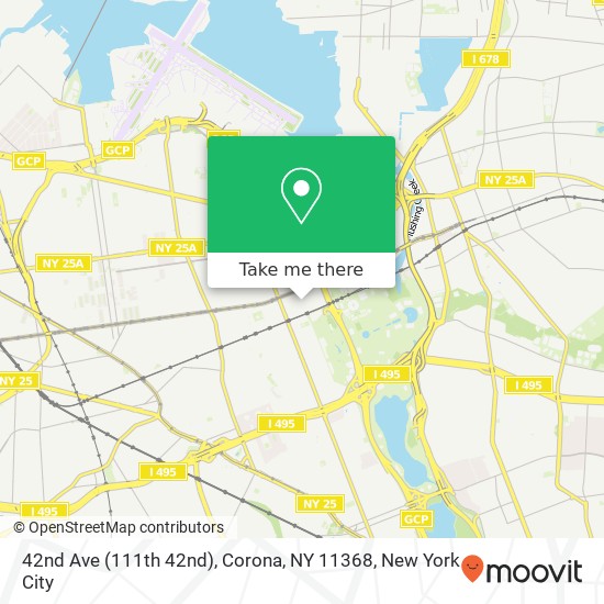 Mapa de 42nd Ave (111th 42nd), Corona, NY 11368