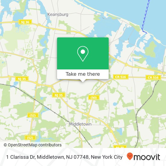 Mapa de 1 Clarissa Dr, Middletown, NJ 07748