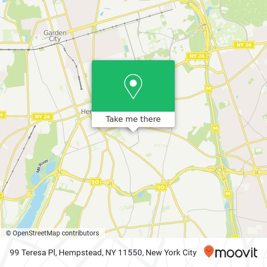 Mapa de 99 Teresa Pl, Hempstead, NY 11550