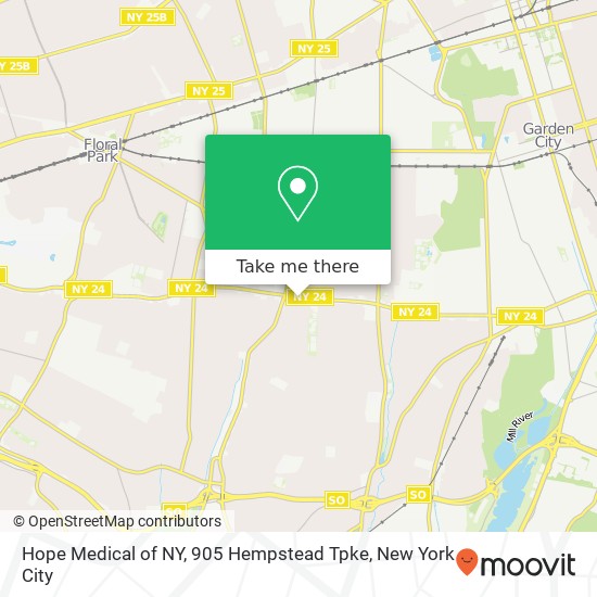 Hope Medical of NY, 905 Hempstead Tpke map