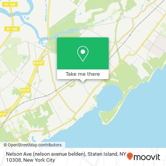 Mapa de Nelson Ave (nelson avenue belden), Staten Island, NY 10308