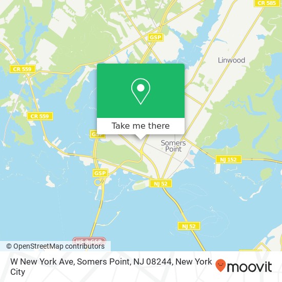 Mapa de W New York Ave, Somers Point, NJ 08244