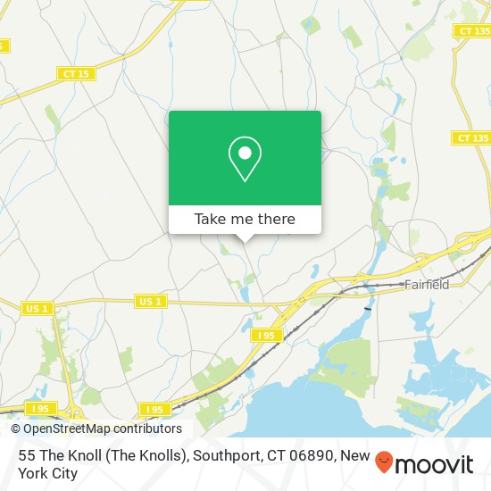 Mapa de 55 The Knoll (The Knolls), Southport, CT 06890
