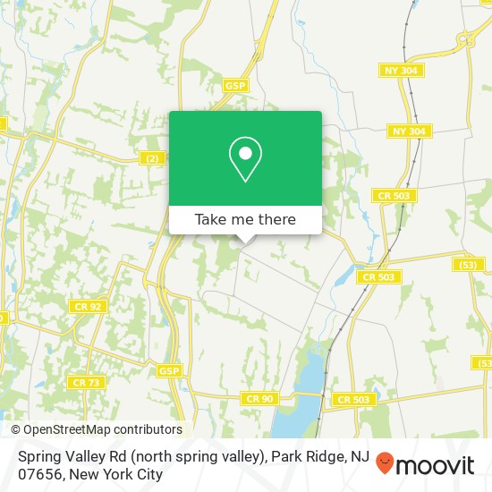 Mapa de Spring Valley Rd (north spring valley), Park Ridge, NJ 07656