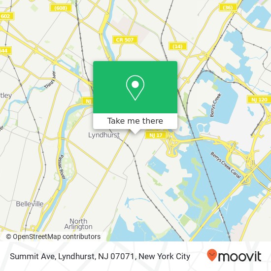 Mapa de Summit Ave, Lyndhurst, NJ 07071