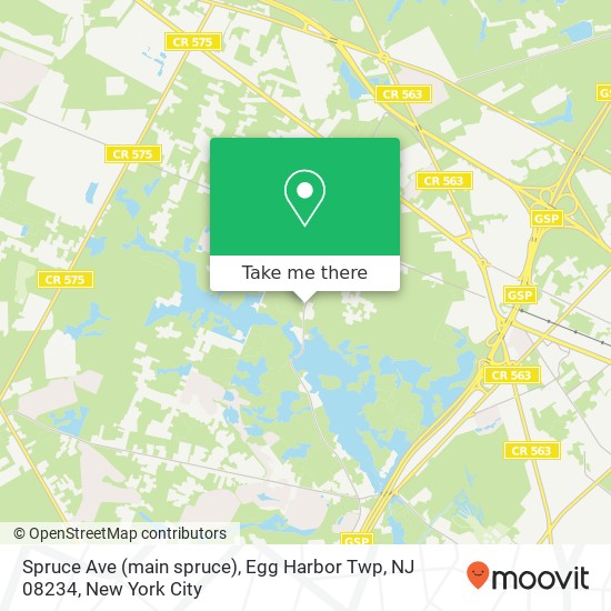 Mapa de Spruce Ave (main spruce), Egg Harbor Twp, NJ 08234