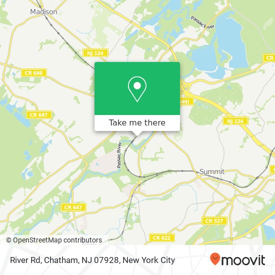 Mapa de River Rd, Chatham, NJ 07928
