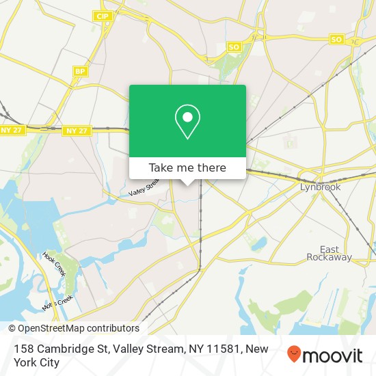 Mapa de 158 Cambridge St, Valley Stream, NY 11581