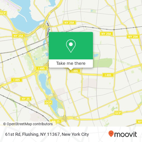 Mapa de 61st Rd, Flushing, NY 11367