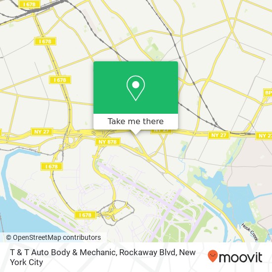 Mapa de T & T Auto Body & Mechanic, Rockaway Blvd