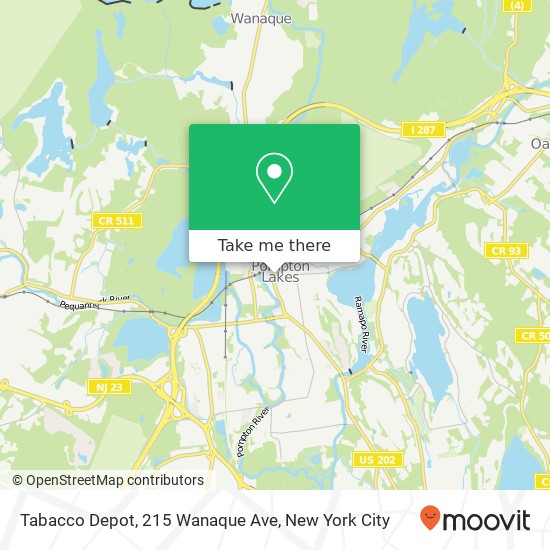 Mapa de Tabacco Depot, 215 Wanaque Ave