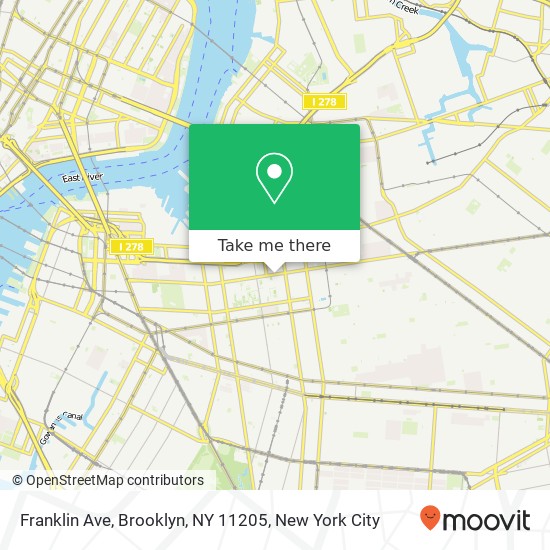 Mapa de Franklin Ave, Brooklyn, NY 11205