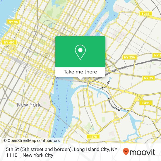 5th St (5th street and borden), Long Island City, NY 11101 map