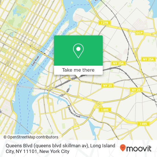 Mapa de Queens Blvd (queens blvd skillman av), Long Island City, NY 11101