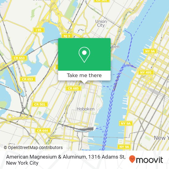 Mapa de American Magnesium & Aluminum, 1316 Adams St