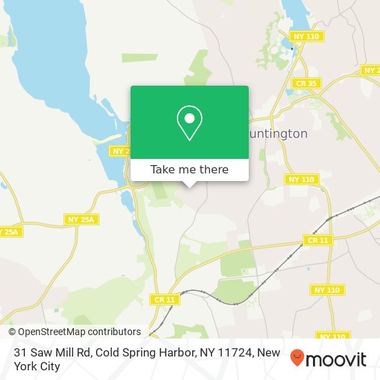 Mapa de 31 Saw Mill Rd, Cold Spring Harbor, NY 11724