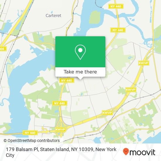 Mapa de 179 Balsam Pl, Staten Island, NY 10309