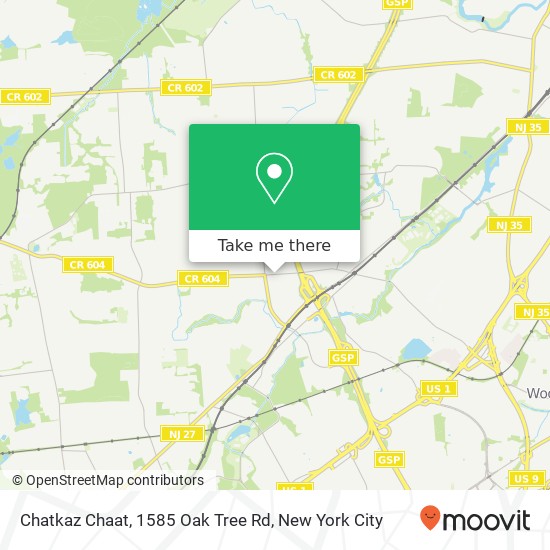 Chatkaz Chaat, 1585 Oak Tree Rd map