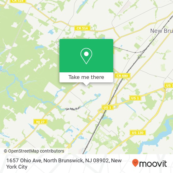 Mapa de 1657 Ohio Ave, North Brunswick, NJ 08902