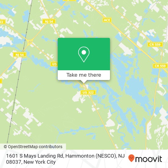 1601 S Mays Landing Rd, Hammonton (NESCO), NJ 08037 map