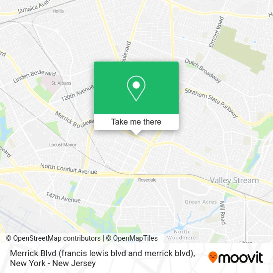 Mapa de Merrick Blvd (francis lewis blvd and merrick blvd)
